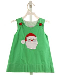 SMOCKED OR NOT  GREEN   APPLIQUED DRESS