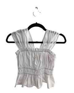 LOVE DAISY WHITE SMOCKED SLEEVELESS SHIRT