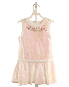 DOE A DEAR WHITE SEQUINED PARTY DRESS
