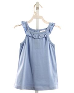 LITTLE ENGLISH  BLUE  SLEEVELESS SHIRT WITH RUFFLE