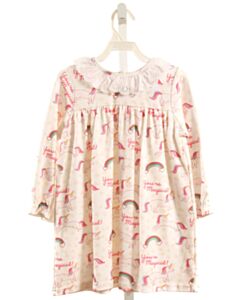 GRACE & JAMES  HOT PINK  PRINT  LOUNGEWEAR WITH EYELET TRIM
