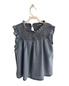 HAYDEN GIRLS  CHAMBRAY    SLEEVELESS SHIRT WITH RUFFLE