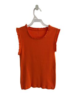 PINK CHICKEN ORANGE KNIT TANK WITH RUFFLE
