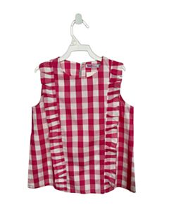 AMAIA  PINK  GINGHAM  SLEEVELESS SHIRT WITH RUFFLE