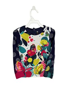 CATIMINI  BLUE  FLORAL  KNIT LS SHIRT