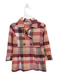 EARTH CHILD PINK PLAID DRESSY OUTERWEAR