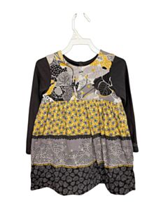 CATIMINI  GRAY  FLORAL PRINTED DESIGN KNIT DRESS