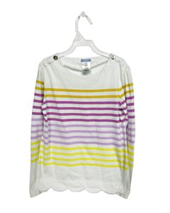 JACADI  WHITE  STRIPED  KNIT LS SHIRT