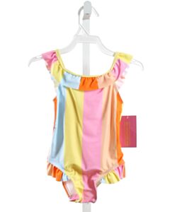 THE OAKS APPAREL  MULTI-COLOR  STRIPED  1-PIECE SWIMSUIT