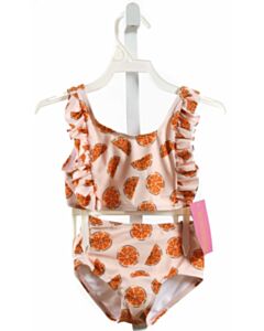 THE OAKS APPAREL  ORANGE  PRINTED DESIGN 2-PIECE SWIMSUIT