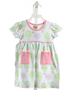 THE OAKS APPAREL  LT GREEN  PRINT  KNIT DRESS
