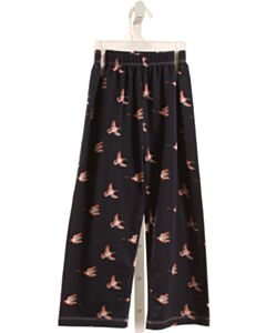THE OAKS APPAREL   BLUE KNIT  PRINTED DESIGN PANTS