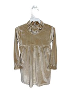 THE OAKS APPAREL   BROWN VELVET   PARTY DRESS WITH RUFFLE