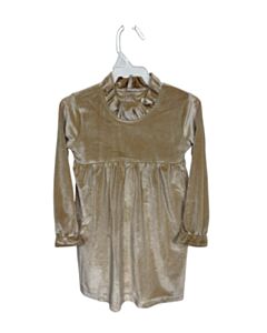 THE OAKS APPAREL   BROWN VELVET   PARTY DRESS WITH RUFFLE