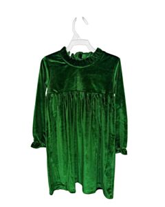 THE OAKS APPAREL GREEN VELVET PARTY DRESS WITH RUFFLE