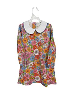 THE OAKS APPAREL   PINK  FLORAL  KNIT DRESS WITH PICOT STITCHING