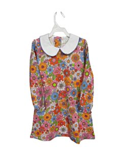 THE OAKS APPAREL   PINK  FLORAL  KNIT DRESS WITH PICOT STITCHING