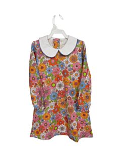 THE OAKS APPAREL   PINK  FLORAL  KNIT DRESS WITH PICOT STITCHING
