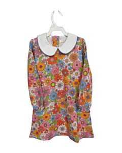 THE OAKS APPAREL   PINK  FLORAL  KNIT DRESS WITH PICOT STITCHING