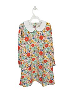THE OAKS APPAREL   MULTI-COLOR  FLORAL  KNIT DRESS WITH PICOT STITCHING
