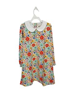 THE OAKS APPAREL   MULTI-COLOR  FLORAL  KNIT DRESS WITH PICOT STITCHING