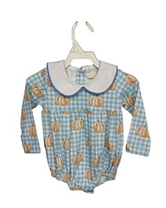 THE OAKS APPAREL   BLUE  GINGHAM  KNIT BUBBLE