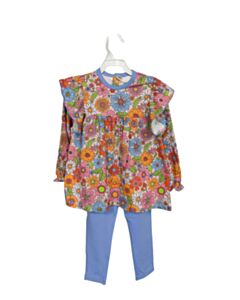 THE OAKS APPAREL   MULTI-COLOR  FLORAL  2-PIECE OUTFIT WITH PICOT STITCHING