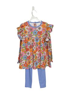 THE OAKS APPAREL   MULTI-COLOR  FLORAL  2-PIECE OUTFIT WITH PICOT STITCHING
