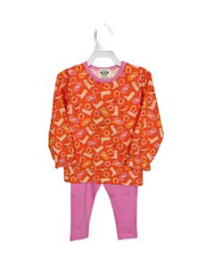 THE OAKS APPAREL   ORANGE    2-PIECE OUTFIT WITH PICOT STITCHING