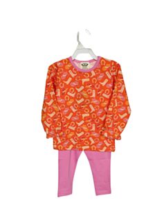THE OAKS APPAREL   ORANGE    2-PIECE OUTFIT WITH PICOT STITCHING