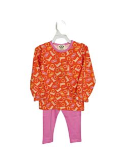 THE OAKS APPAREL   ORANGE    2-PIECE OUTFIT WITH PICOT STITCHING