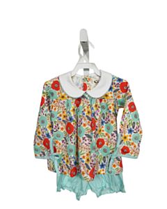 THE OAKS APPAREL   BLUE  FLORAL  2-PIECE OUTFIT WITH PICOT STITCHING