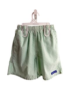J. BAILEY GREEN SEERSUCKER STRIPED SWIM TRUNKS