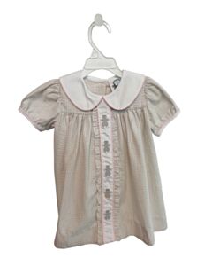 SOUTHERN TATERS  BROWN SEERSUCKER STRIPED  DRESS