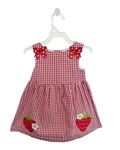 COUNTING DAISIES  RED SEERSUCKER GINGHAM  DRESS
