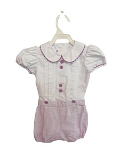 POSH PICKLE  PURPLE SEERSUCKER STRIPED  2-PIECE DRESSY OUTFIT WITH RIC RAC