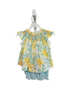 STITCHY FISH  YELLOW  FLORAL SMOCKED 2-PIECE OUTFIT