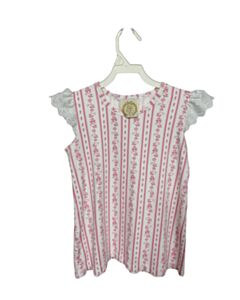 THE BEAUFORT BONNET COMPANY  PINK  FLORAL  SLEEVELESS SHIRT WITH EYELET TRIM