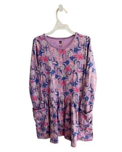 TEA PURPLE FLORAL KNIT DRESS