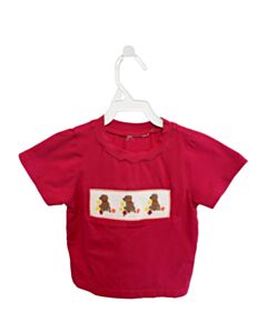 NO TAG RED SMOCKED KNIT SS SHIRT