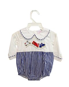 STITCHY FISH  BLUE  GINGHAM  BUBBLE