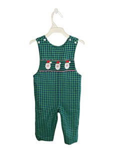 VELANI GREEN GINGHAM SMOCKED LONGALL