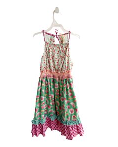 MATILDA JANE  GREEN  FLORAL  DRESS WITH LACE TRIM