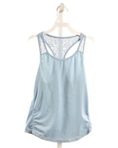 ZYIA ACTIVE  LT BLUE    KNIT TANK WITH LACE TRIM
