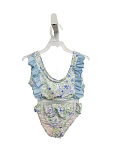 JAMES & LOTTIE  BLUE  FLORAL  2-PIECE SWIMSUIT WITH RUFFLE