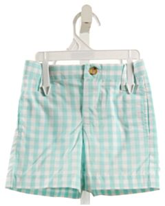 KELLY'S KIDS  AQUA  GINGHAM  SHORTS