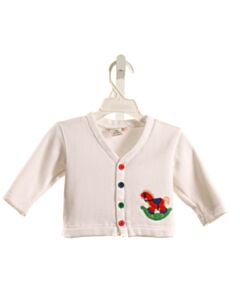 HOUSE OF HATTEN  WHITE   APPLIQUED CARDIGAN
