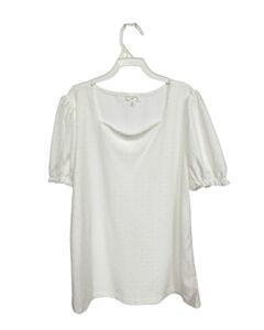 HAYDEN GIRLS  WHITE SWISS DOT   SHIRT-SS