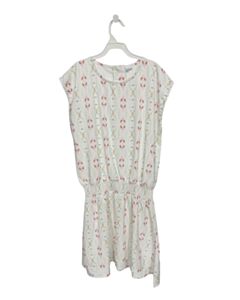 PLEAT. WHITE PRINTED DESIGN DRESS