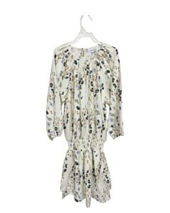 PLEAT. CREAM PRINTED DESIGN DRESS